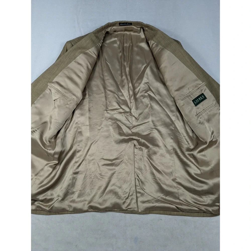 Lauren Ralph Lauren‎ Silk Wool Herringbone Mens Blazer Size 44L